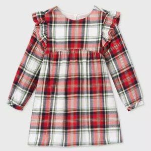 Cat & Jack Toddler Girls Plaid Cotton Dress 4T